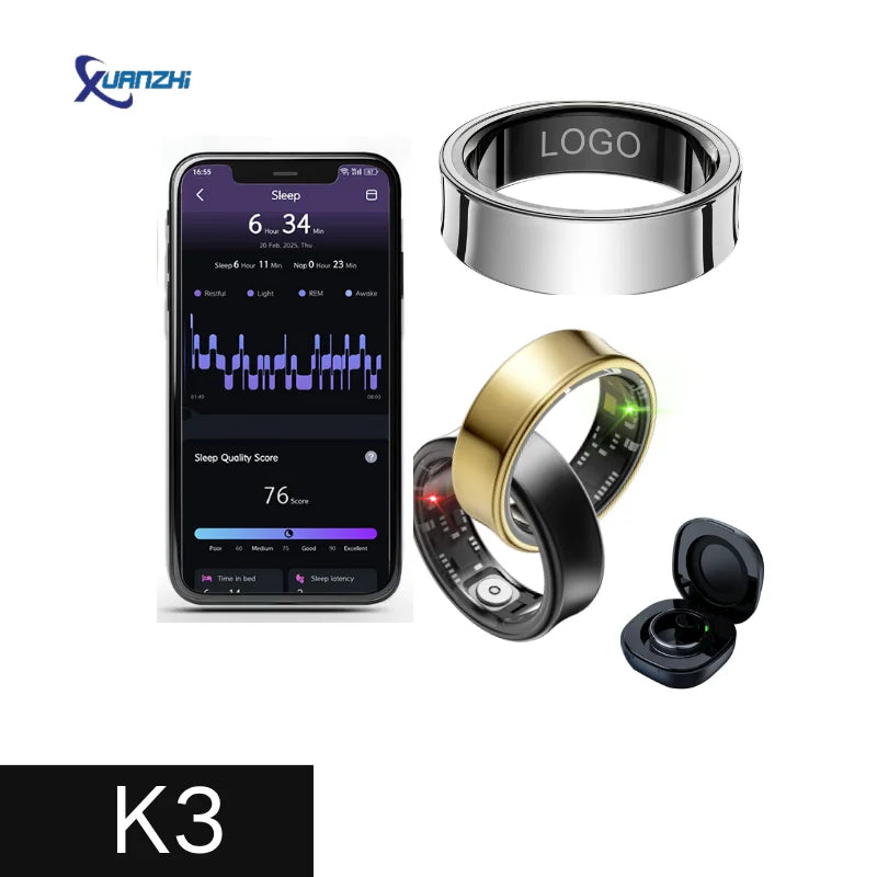 AI Health Ring - Heart Rate, Sleep & Activity Tracker