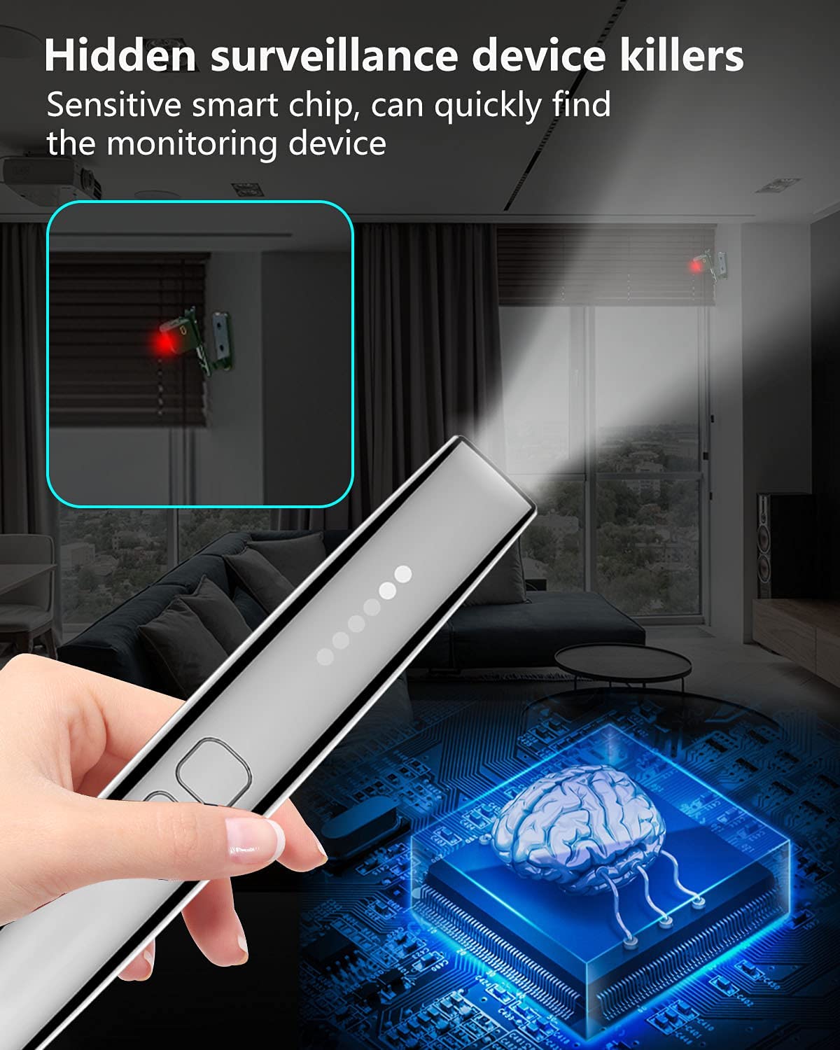 Anti-Spy Detector Pen - Hidden Camera & GPS Tracker Finder