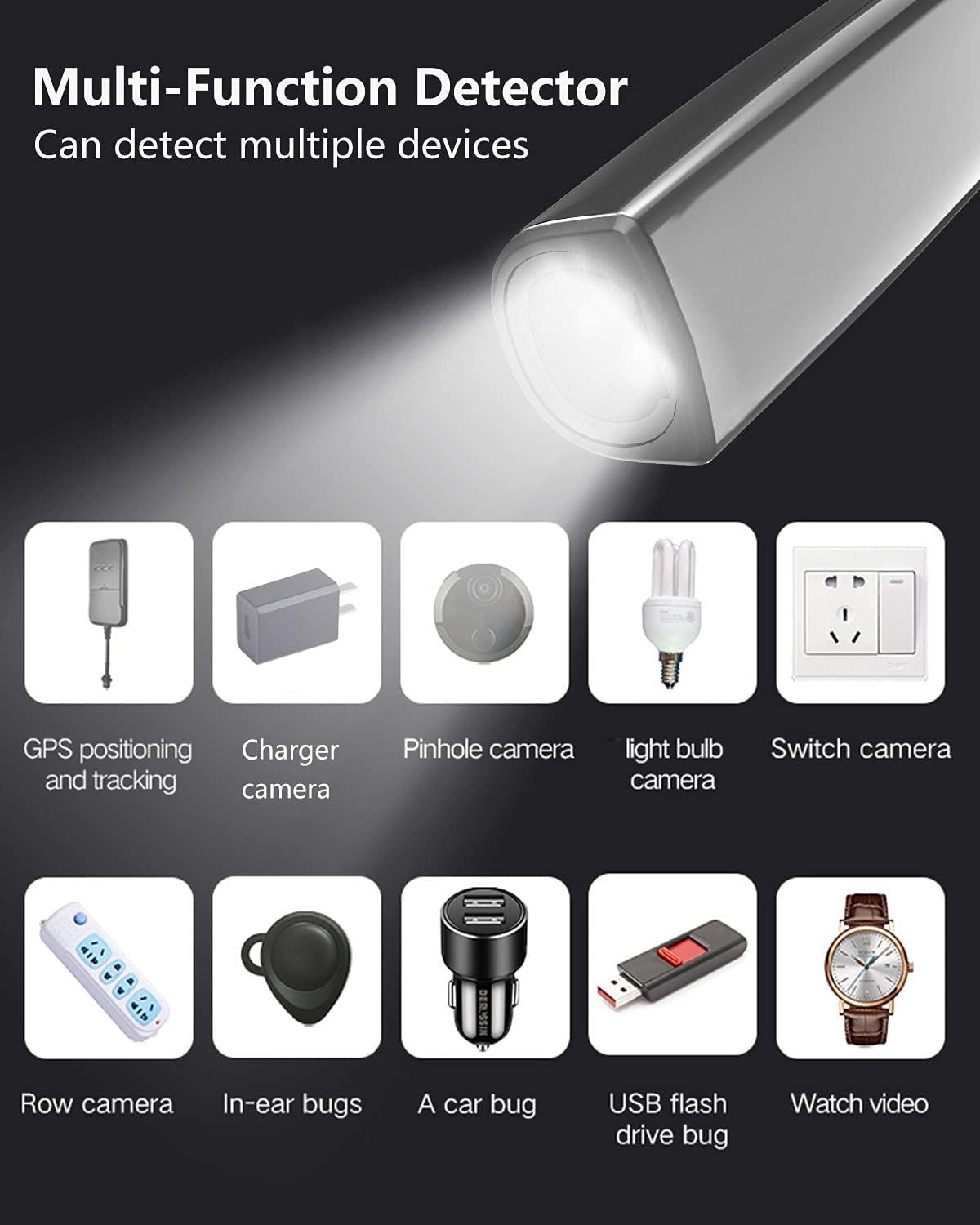 Anti-Spy Detector Pen - Hidden Camera & GPS Tracker Finder