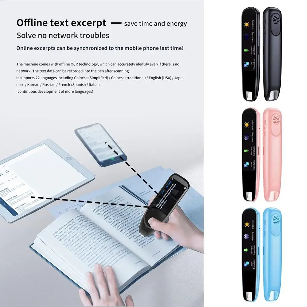 AI Translation Scanner Pen - 112 Languages with Voice & Text Recognition