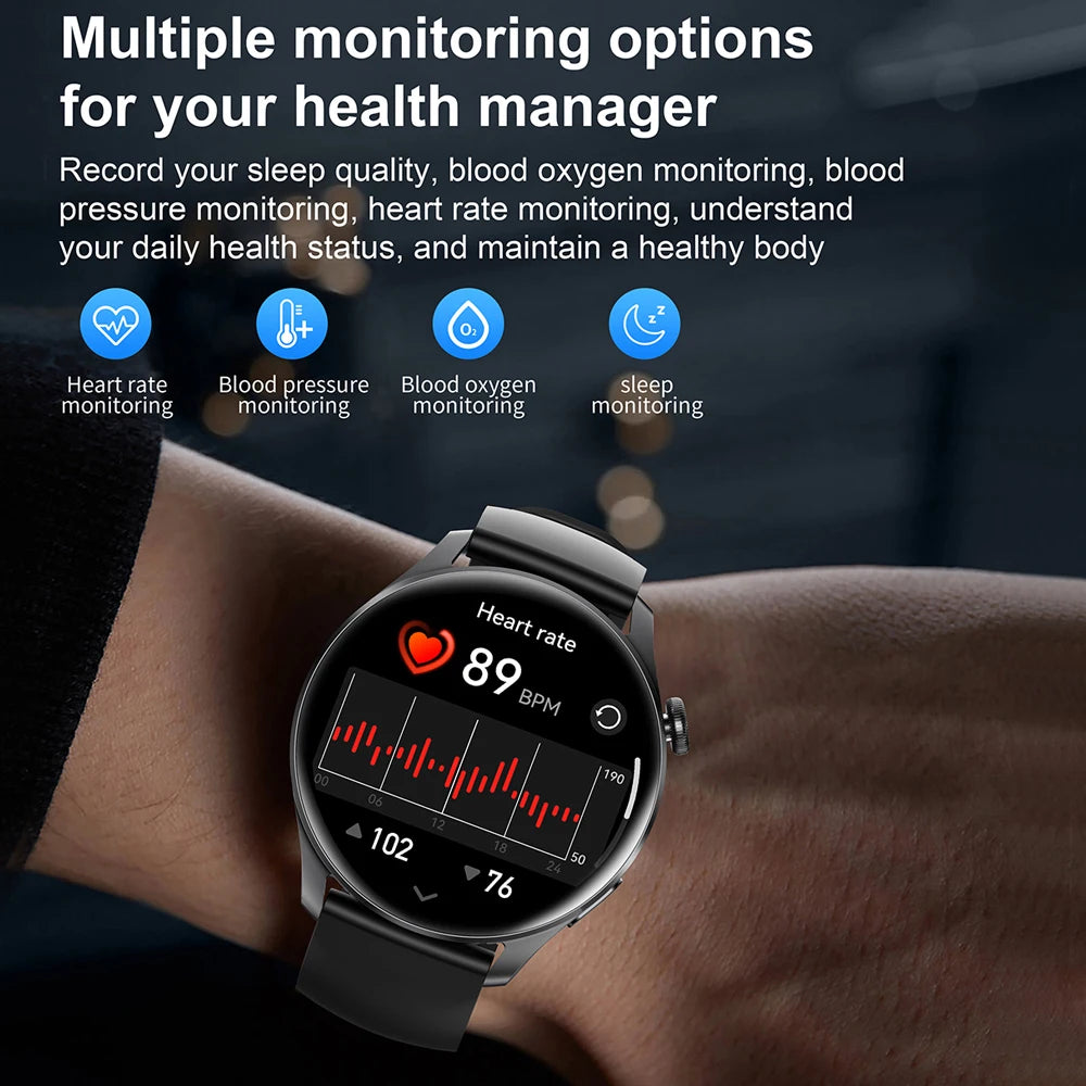 Men's Smartwatch - Heart Rate Monitor, Fitness Tracker & Bluetooth Calling
