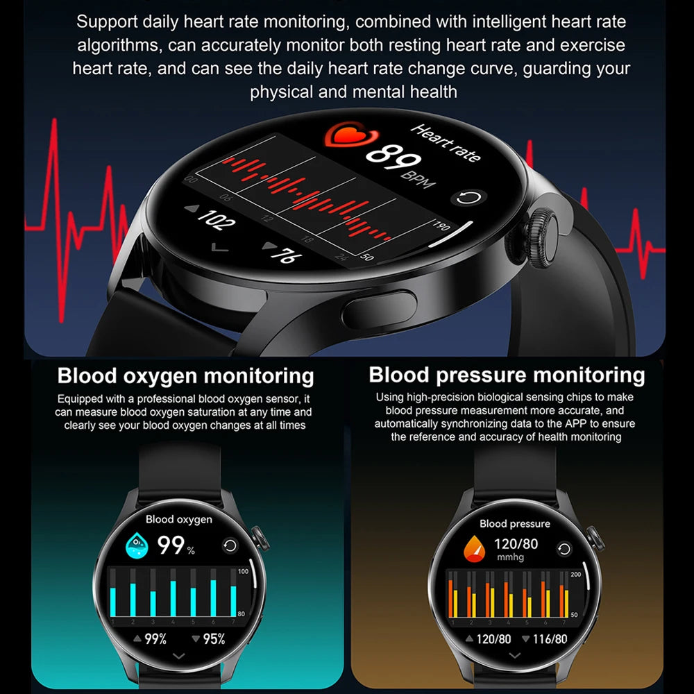 Men's Smartwatch - Heart Rate Monitor, Fitness Tracker & Bluetooth Calling